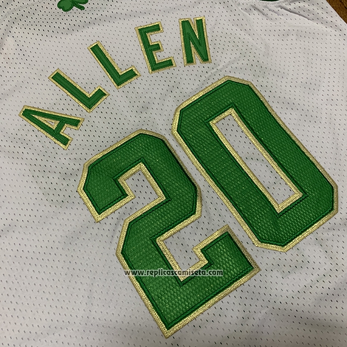 Camiseta Boston Celtics Ray Allen #20 Hardwood Classics Throwback 2007-08 Blanco